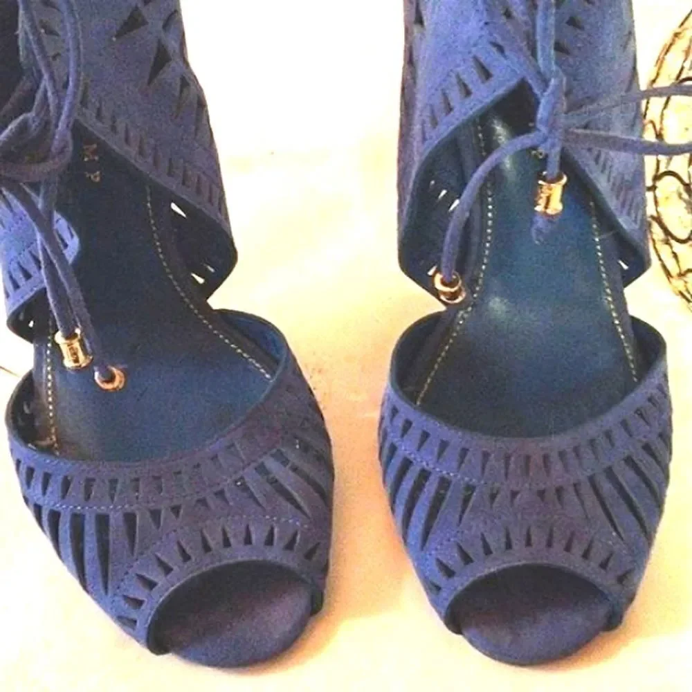 Ivanka Trump Colbalt Cage Heels